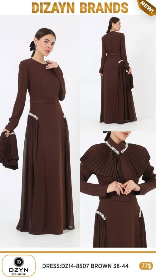 Платье DZYN EXCLUSIVE (Коричневый, модель DZ14-8507) оптом
