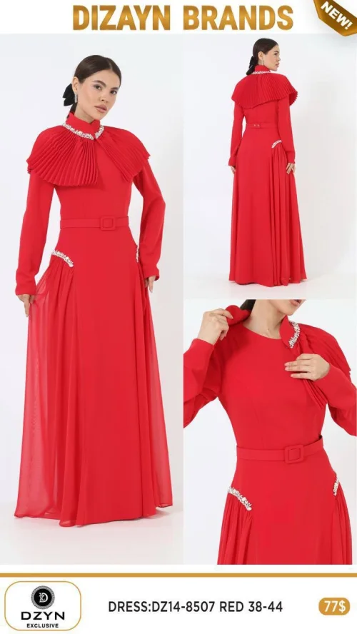 Платье DZYN EXCLUSIVE (Красный, модель DZ14-8507) оптом