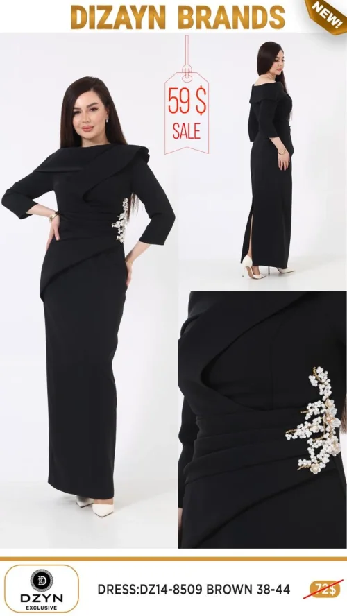 Платье DZYN EXCLUSIVE (Коричневый, модель DZ14-8509) оптом