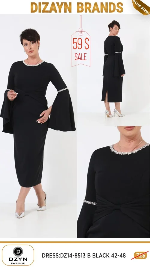 Платье DZYN EXCLUSIVE (Черный, модель DZ14-8513) оптом