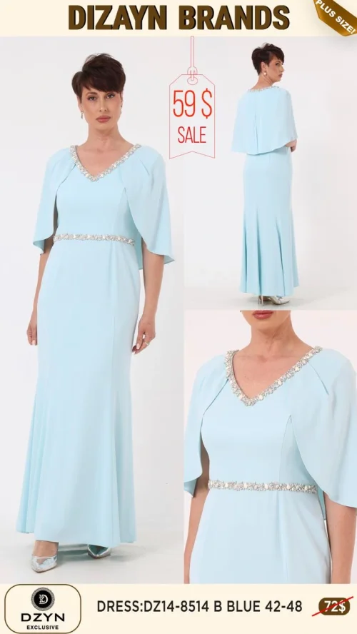 Платье DZYN EXCLUSIVE (Синий, модель DZ14-8514) оптом