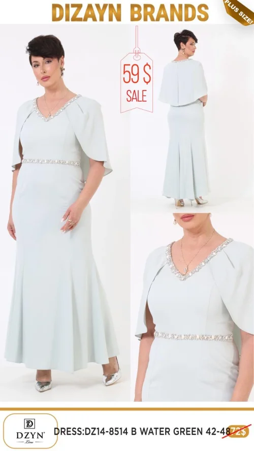 Платье DZYN EXCLUSIVE (Зеленый, модель DZ14-8514) оптом