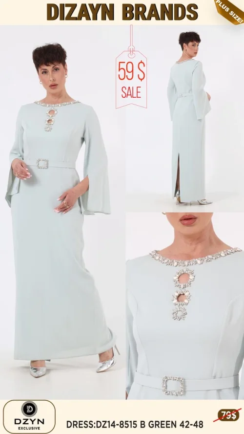 Платье DZYN EXCLUSIVE (Зеленый, модель DZ14-8515) оптом