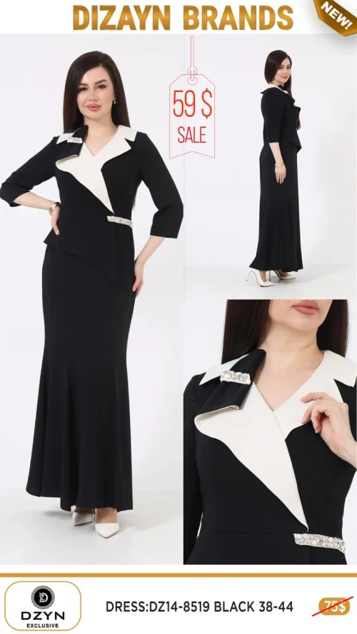 Платье DZYN EXCLUSIVE (Черный, модель DZ14-8519) оптом