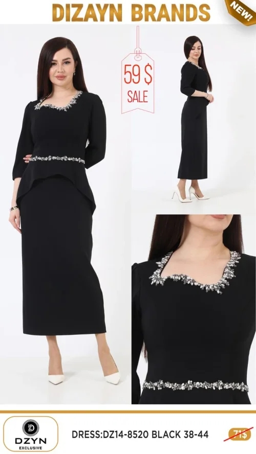 Платье DZYN EXCLUSIVE (Черный, модель DZ14-8520) оптом