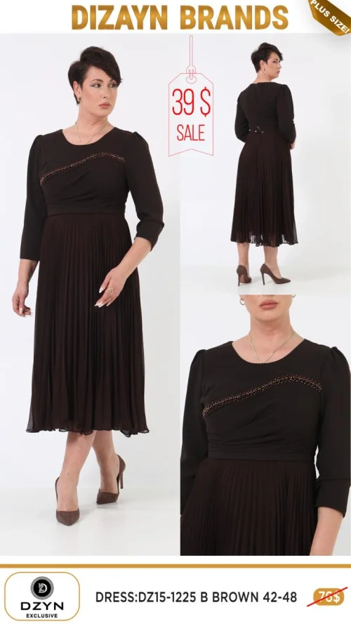Платье DZYN EXCLUSIVE (Коричневый, модель DZ15-1225) оптом