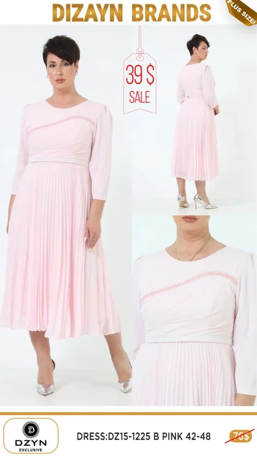 Платье DZYN EXCLUSIVE (Розовый, модель DZ15-1225) оптом