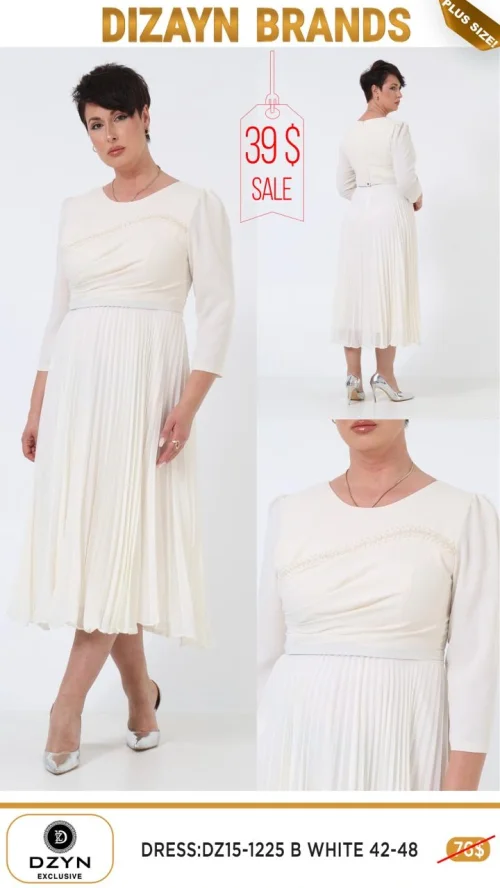 Платье DZYN EXCLUSIVE (Белый, модель DZ15-1225) оптом