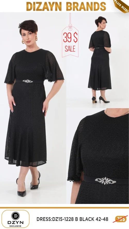 Платье DZYN EXCLUSIVE (Черный, модель DZ15-1228) оптом