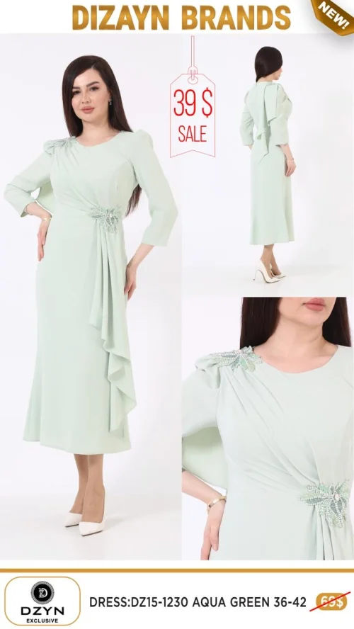 Платье DZYN EXCLUSIVE (Зеленый, модель DZ15-1230) оптом