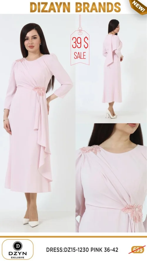 Платье DZYN EXCLUSIVE (Розовый, модель DZ15-1230) оптом