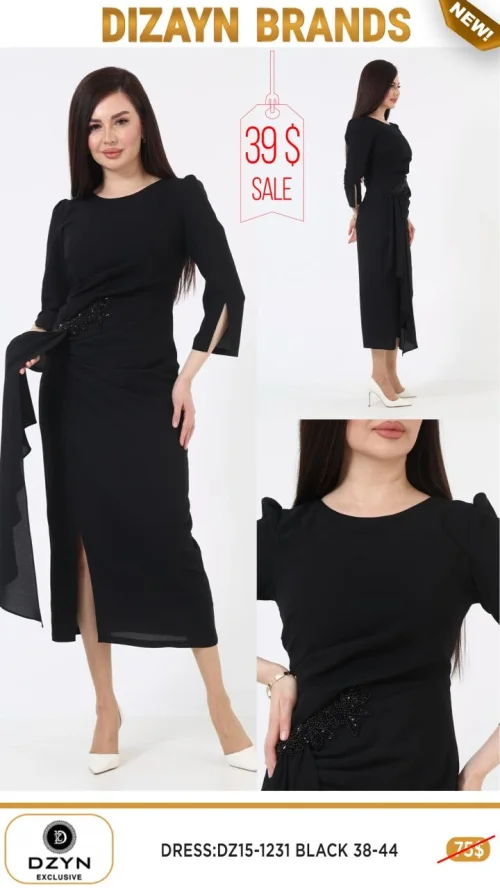 Платье DZYN EXCLUSIVE (Черный, модель DZ15-1231) оптом