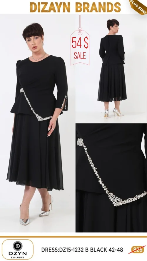 Платье DZYN EXCLUSIVE (Черный, модель DZ15-1232) оптом