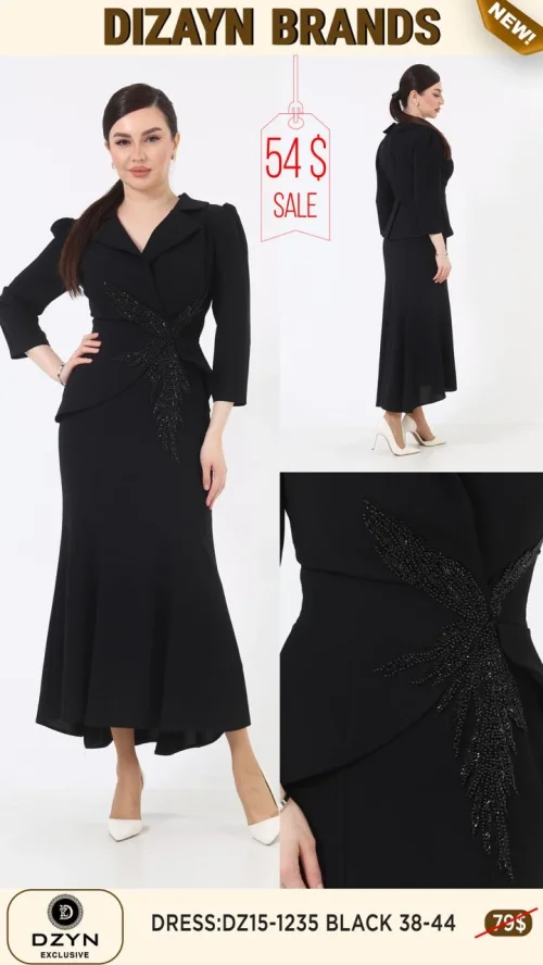 Платье DZYN EXCLUSIVE (Черный, модель DZ15-1235) оптом