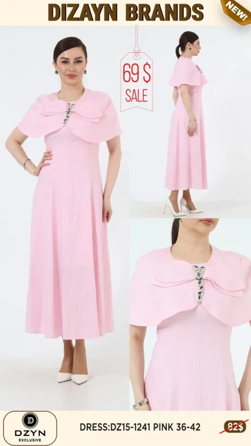 Платье DZYN EXCLUSIVE (Розовый, модель DZ15-1241) оптом