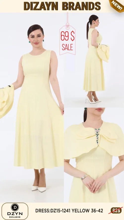 Платье DZYN EXCLUSIVE (Желтый, модель DZ15-1241) оптом