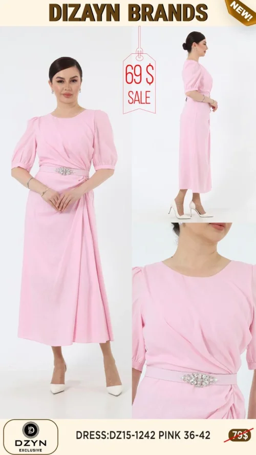 Платье DZYN EXCLUSIVE (Розовый, модель DZ15-1242) оптом