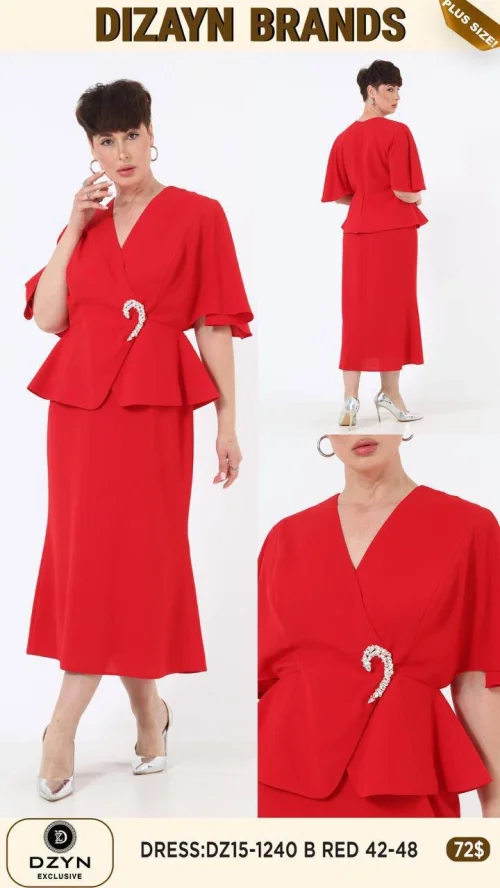 Платье DZYN EXCLUSIVE (Красный, модель DZ15-1240) оптом
