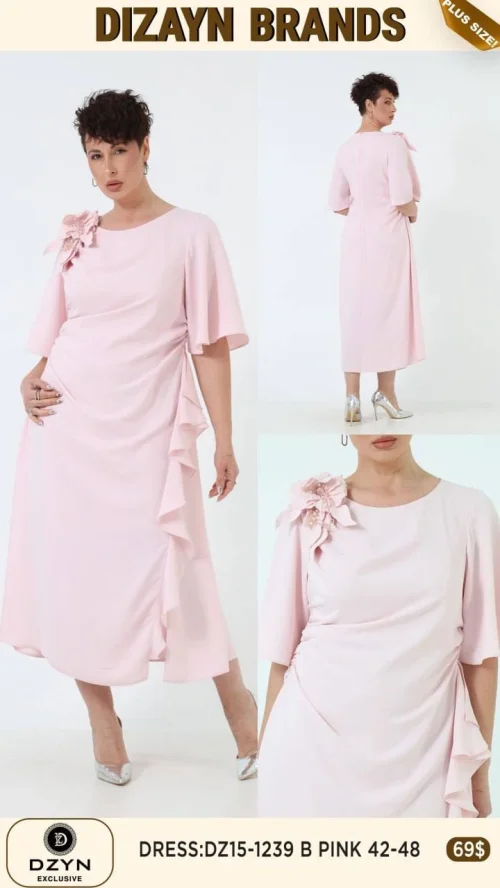Платье DZYN EXCLUSIVE (Розовый, модель DZ15-1239) оптом