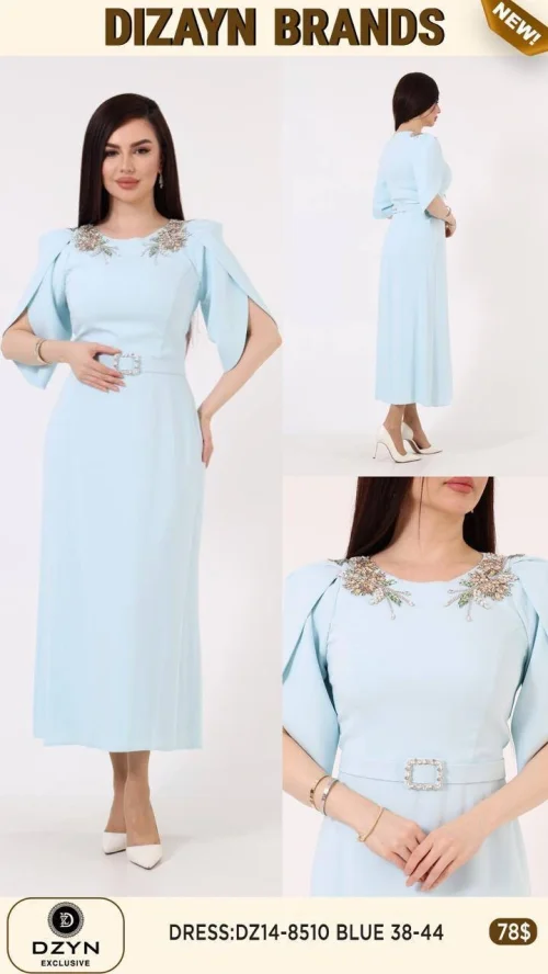 Платье DZYN EXCLUSIVE (Синий, модель DZ14-8510) оптом