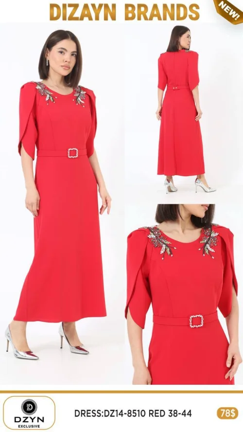 Платье DZYN EXCLUSIVE (Красный, модель DZ14-8510) оптом
