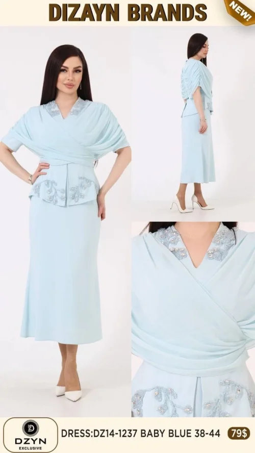 Платье DZYN EXCLUSIVE (Синий, модель DZ14-1237) оптом