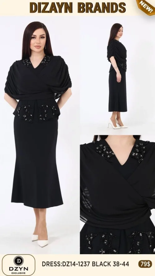 Платье DZYN EXCLUSIVE (Черный, модель DZ14-1237) оптом