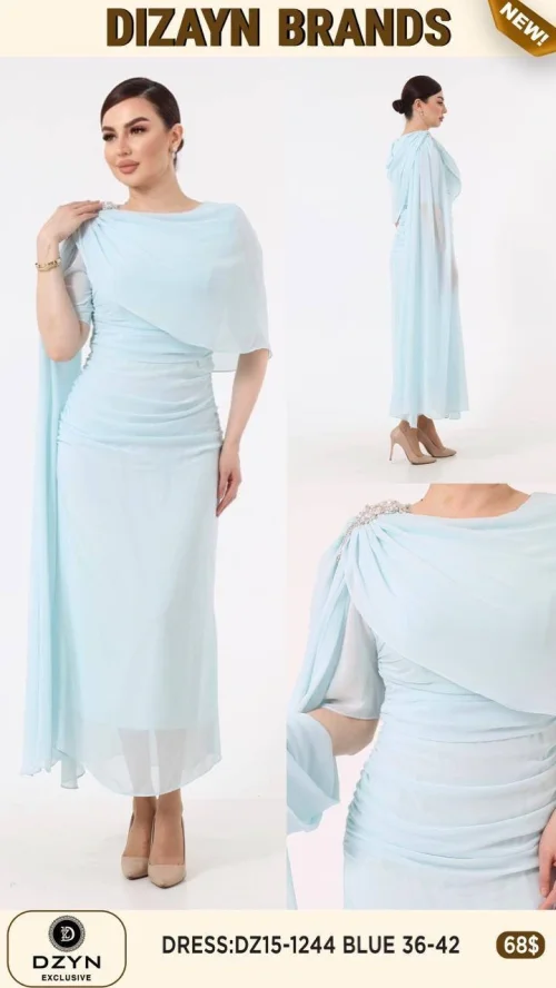 Платье DZYN EXCLUSIVE (Синий, модель DZ15-1244) оптом