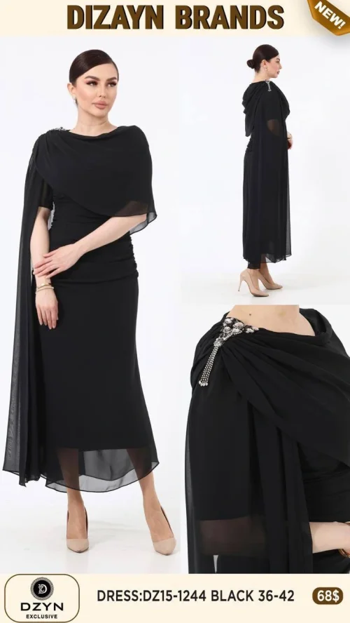 Платье DZYN EXCLUSIVE (Черный, модель DZ15-1244) оптом