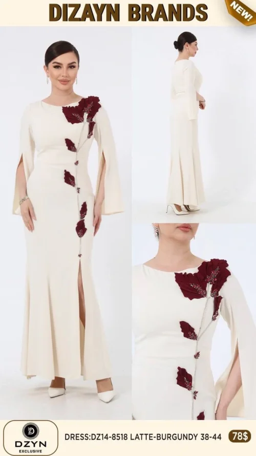 Платье DZYN EXCLUSIVE (Бордовый, модель DZ14-8518) оптом