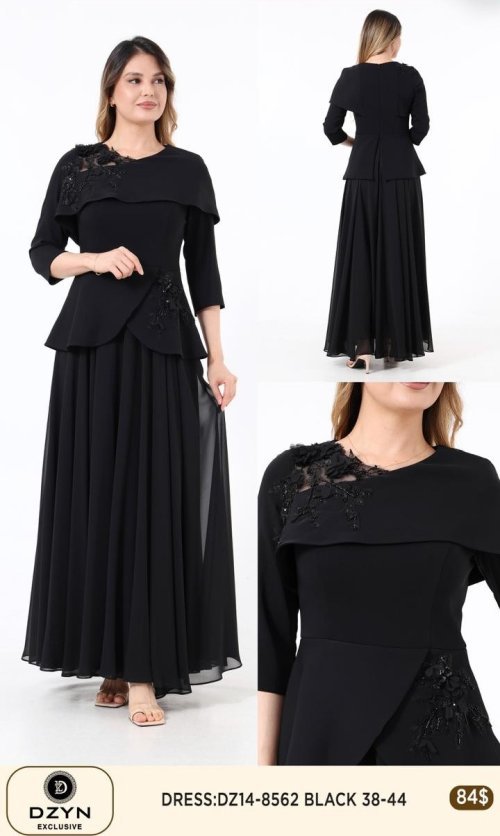 Платье DZYN EXCLUSIVE (Black, модель DZ14-8562) оптом