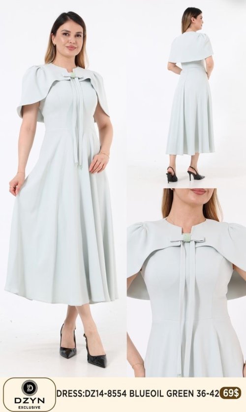 Платье DZYN EXCLUSIVE (Зеленый, модель DZ14-8554) оптом