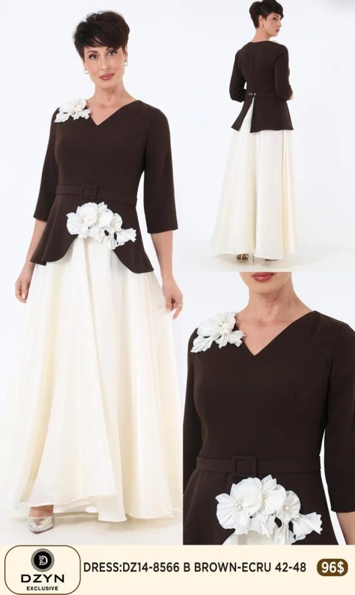 Платье DZYN EXCLUSIVE (Brown, модель DZ14-8566) оптом