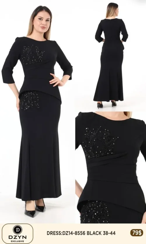 Платье DZYN EXCLUSIVE (Black, модель DZ14-8556) оптом