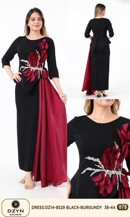 Платье DZYN EXCLUSIVE (Burgundy, модель DZ14-8529) оптом