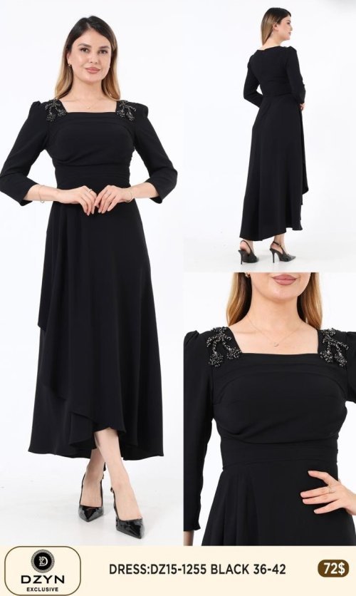 Платье DZYN EXCLUSIVE (Черный, модель DZ15-1255) оптом