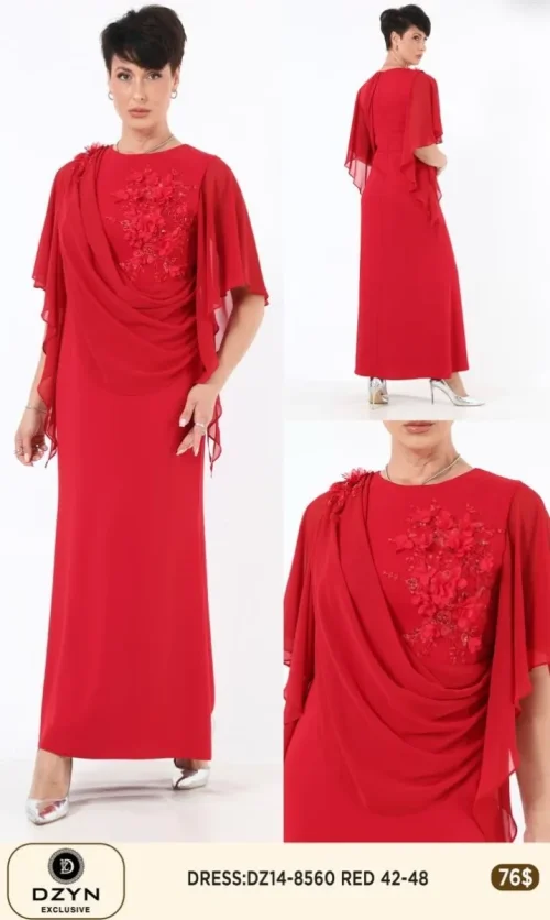 Платье DZYN EXCLUSIVE (Red, модель DZ14-8560) оптом