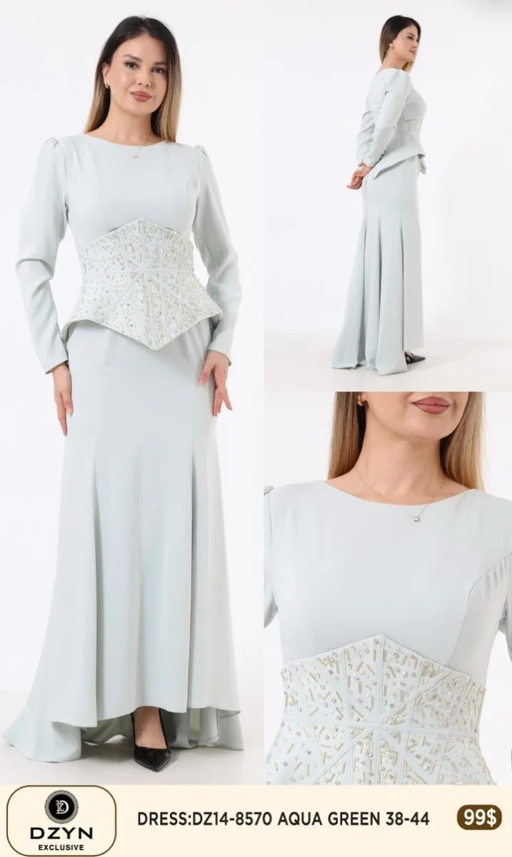Платье DZYN EXCLUSIVE (Green, модель DZ14-8570) оптом