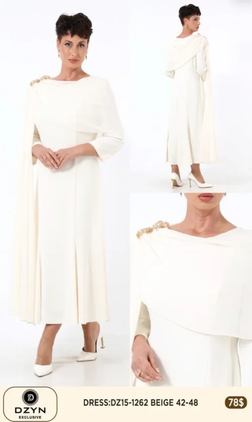 Платье DZYN EXCLUSIVE (Beige, модель 1262) оптом