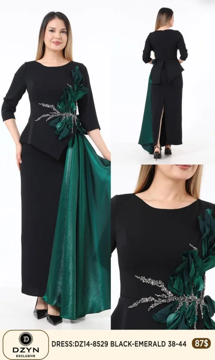 Платье DZYN EXCLUSIVE (Emerald, модель DZ14-8529) оптом