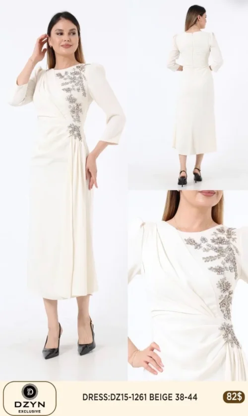 Платье DZYN EXCLUSIVE (Beige, модель 1261) оптом