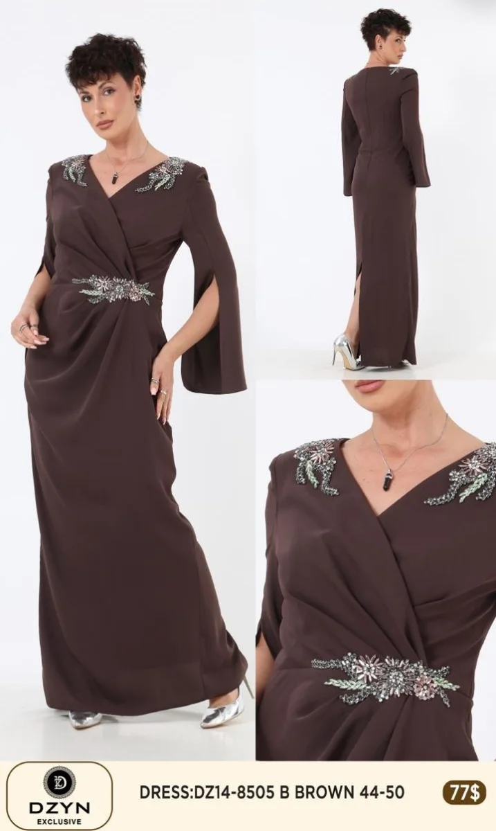 Платье DZYN EXCLUSIVE (Brown, модель DZ14-8505) оптом