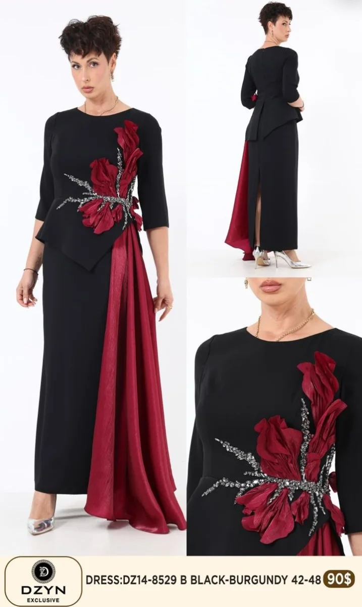 Платье DZYN EXCLUSIVE (Burgundy, модель DZ14-8529) оптом
