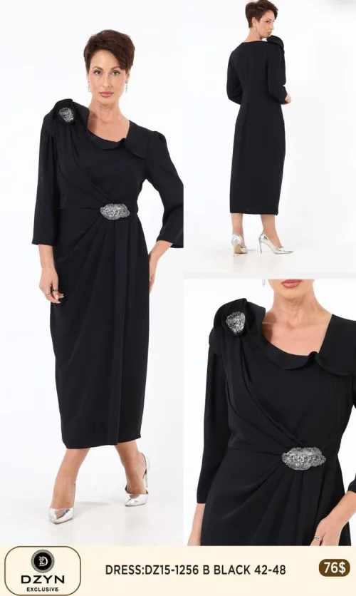 Платье DZYN EXCLUSIVE (Black, модель DZ15-1256) оптом