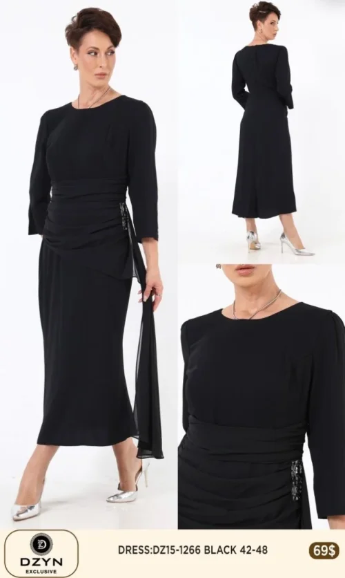 Платье DZYN EXCLUSIVE (Black, модель DZ15-1266) оптом