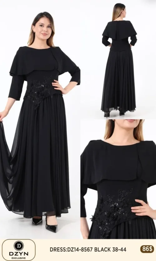Платье DZYN EXCLUSIVE (Black, модель 8567) оптом