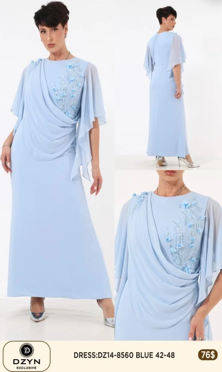 Платье DZYN EXCLUSIVE (Blue, модель DZ14-8560) оптом