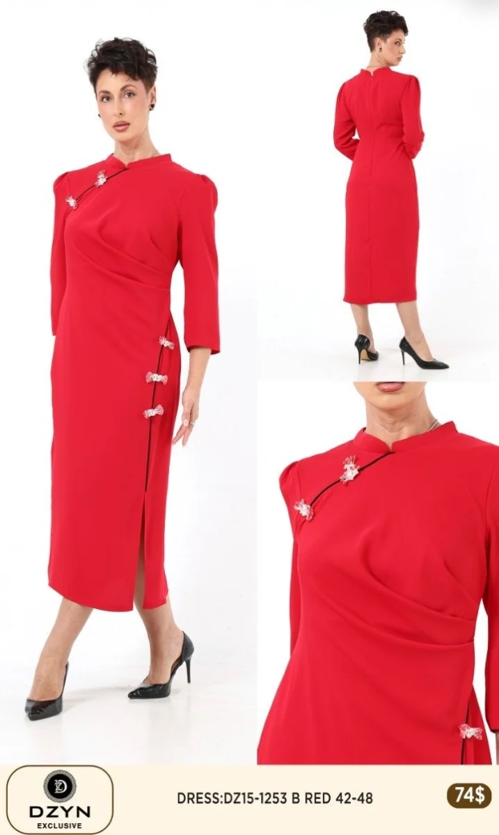 Платье DZYN EXCLUSIVE (Red, модель DZ15-1253) оптом