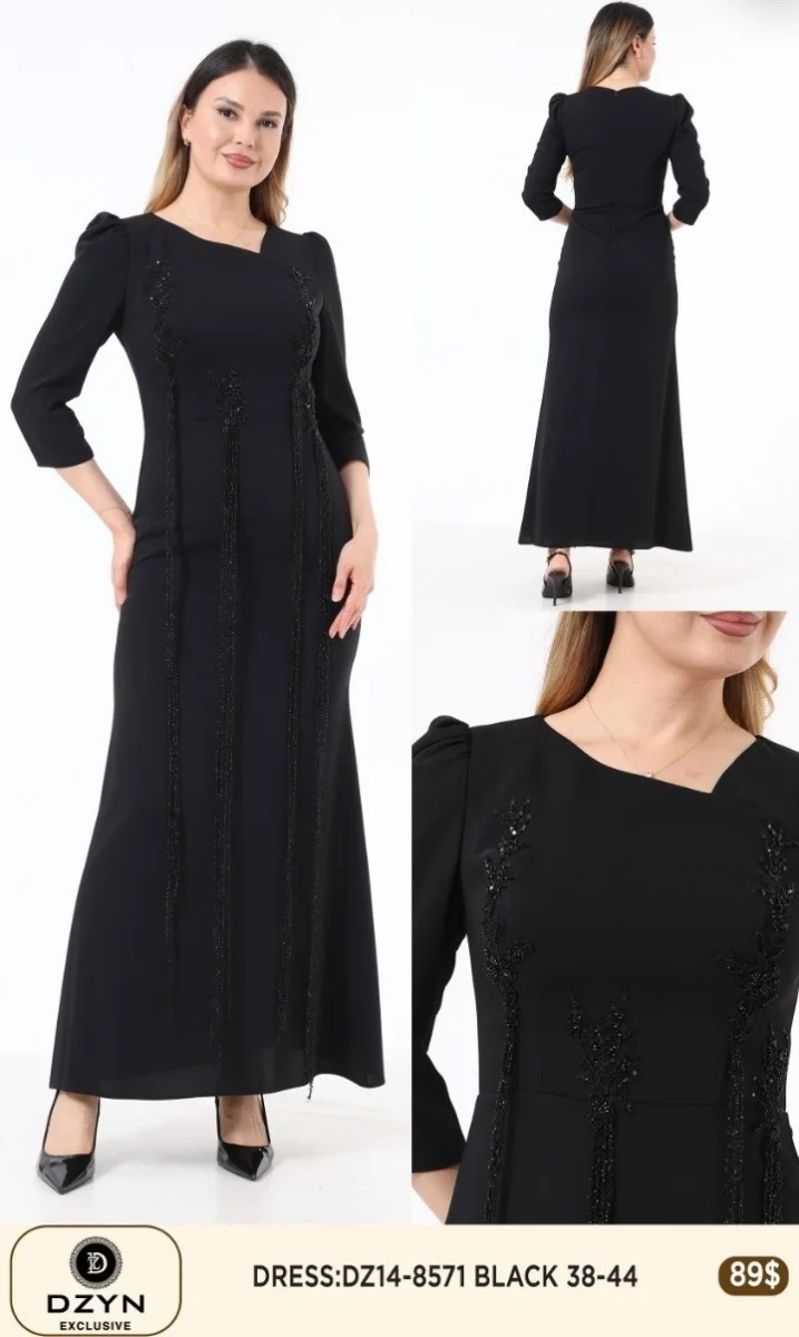 Платье DZYN EXCLUSIVE (Black, модель DZ14-8571) оптом