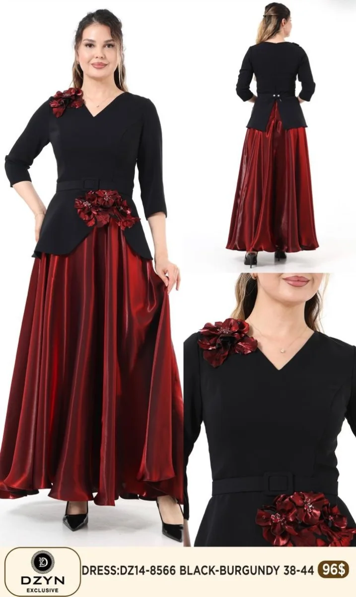 Платье DZYN EXCLUSIVE (Burgundy, модель DZ14-8566) оптом